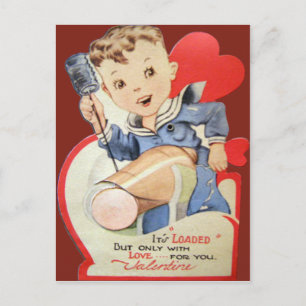 Tarjeta del Día de San Valentín de Marinero Retro