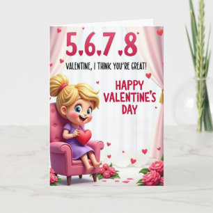 Tarjeta del Día de San Valentín de Niña Linda Feli