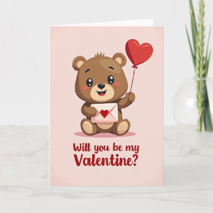 Tarjeta del Día de San Valentín de Osito de Peluch