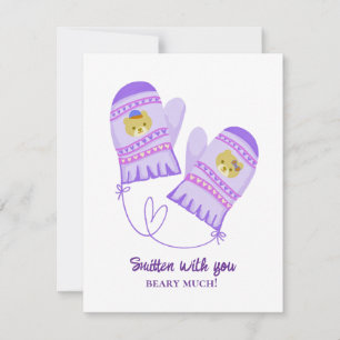 Tarjeta del Día de San Valentín de Oso Lindo con M