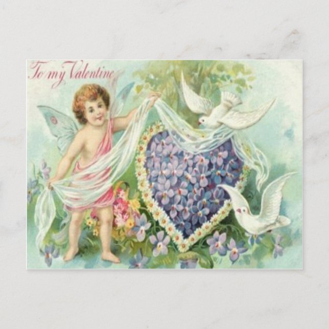 Tarjeta del Día de San Valentín de Palomas Cupido  (Anverso)
