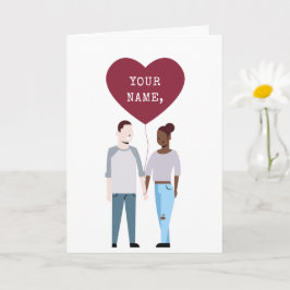 Tarjeta del Día de San Valentín de pareja con ilus
