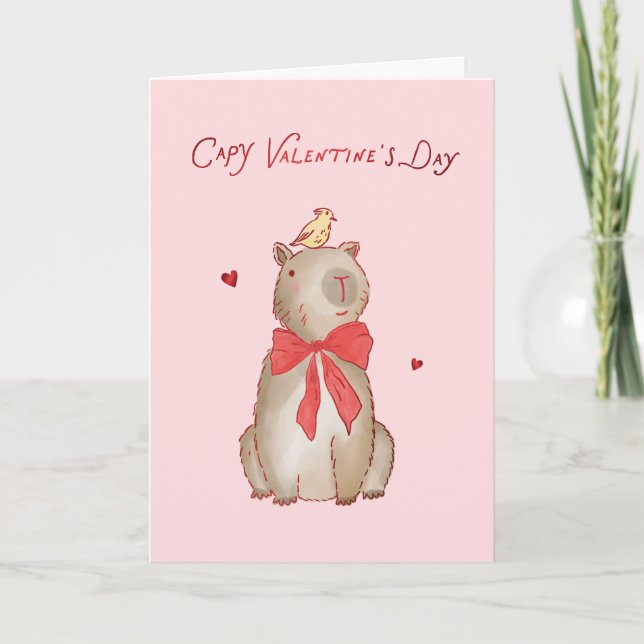 Tarjeta del Día de San Valentín de pareja linda de (Anverso)
