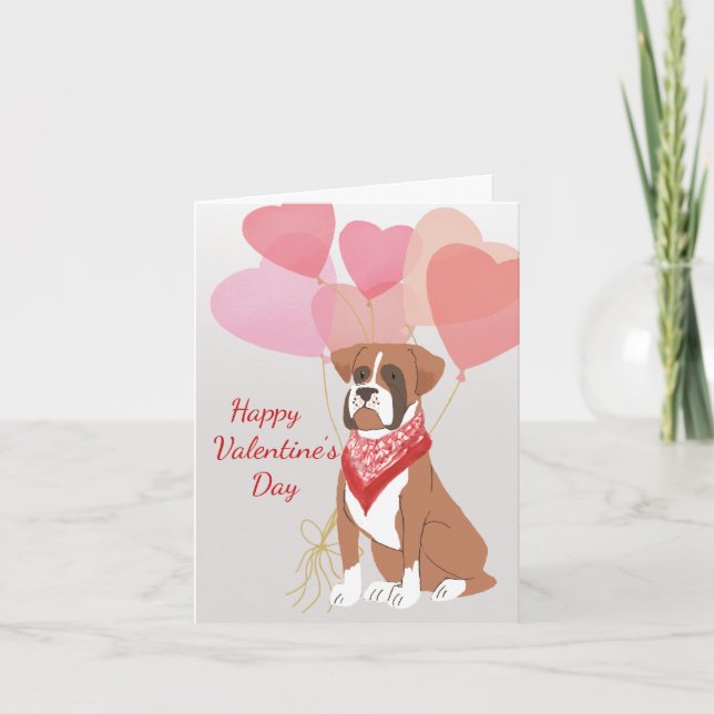 Tarjeta del Día de San Valentín de Perro Boxer Mar (Anverso)