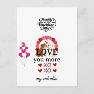 Tarjeta del Día de San Valentín de perro lindo – “
