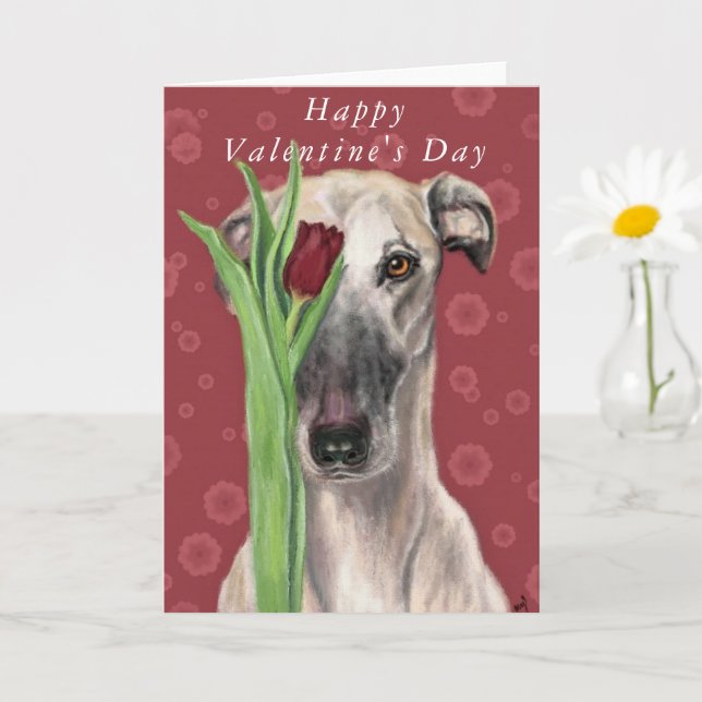 Tarjeta del Día de San Valentín de Perro Mascota R (Planta pequeña)