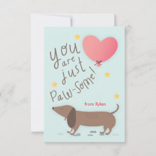 Tarjeta del Día de San Valentín de perro salchicha