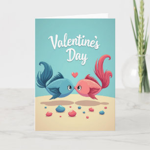 Tarjeta del Día de San Valentín de Pez Verde