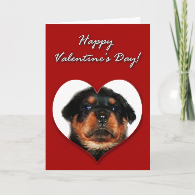 Tarjeta del día de San Valentín de Rottweiler (Anverso)