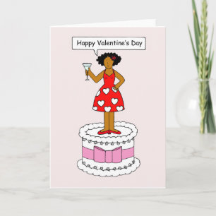 Tarjeta del Día de San Valentín de Señora Afroamer