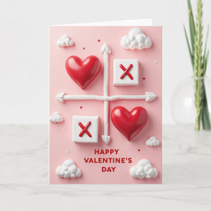 Tarjeta del Día de San Valentín de Tic Tac Toe de