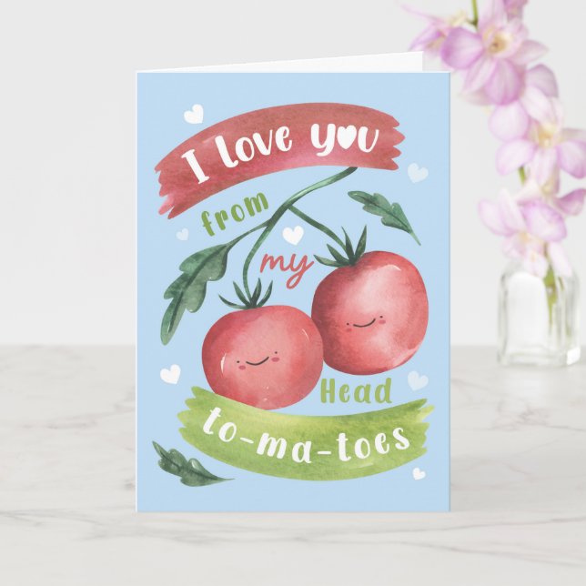 Tarjeta del Día de San Valentín de Tomate Adorable (Orquídea)