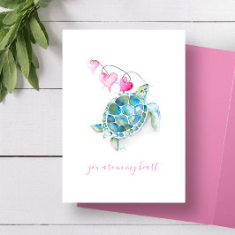 Tarjeta del Día de San Valentín de Tortuga Marina
