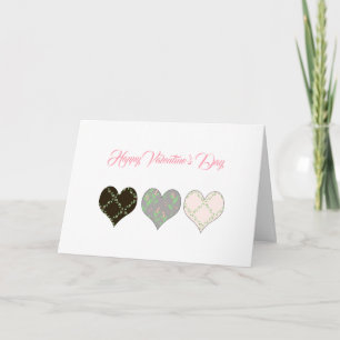Tarjeta del Día de San Valentín de Tres Corazones