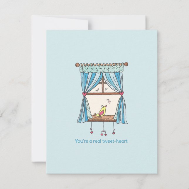 Tarjeta del Día de San Valentín de Tweet Heart Bir (Anverso)