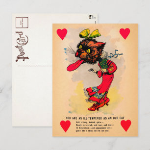 Tarjeta del día de San Valentín de vinagre de gato