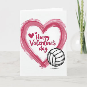 Tarjeta del Día de San Valentín de Voleibol