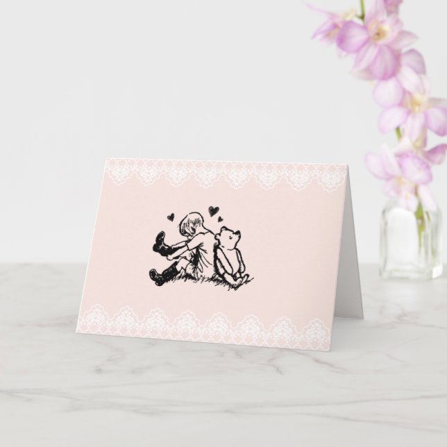 Tarjeta del Día de San Valentín de Winnie-the-Pooh (Orquídea)