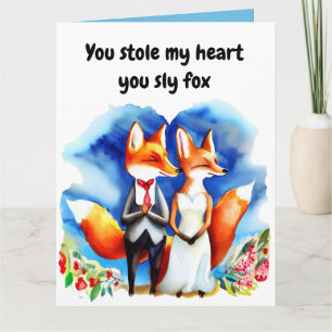Tarjeta del Día de San Valentín de zorro