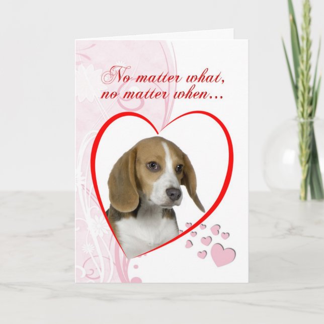 Tarjeta del día de San Valentín del beagle (Anverso)