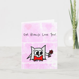 Tarjeta del Día de San Valentín del Búho Siempre t