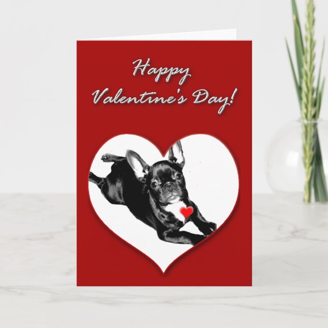 Tarjeta del día de San Valentín del bulldog (Anverso)