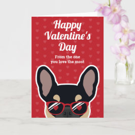 Tarjeta del Día de San Valentín del Bulldog Francé
