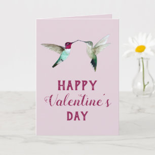 Tarjeta del Día de San Valentín del colibrí