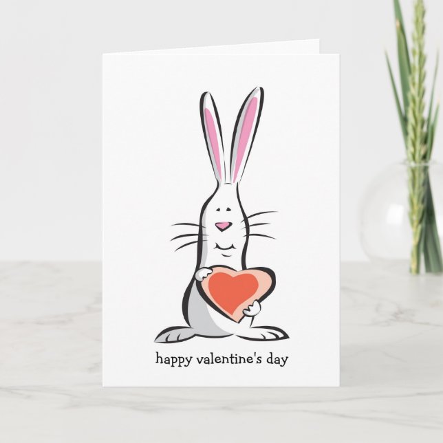 Tarjeta del día de San Valentín del conejito del (Anverso)