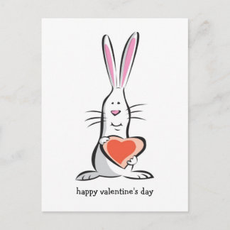 Tarjeta del día de San Valentín del conejito del