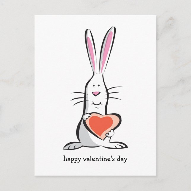 Tarjeta del día de San Valentín del conejito del (Anverso)