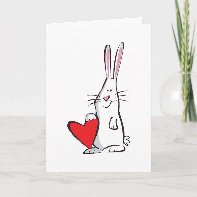 Tarjeta del día de San Valentín del conejito del (Anverso)