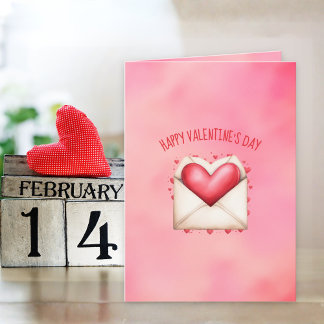 Tarjeta del Día de San Valentín del Corazón Feliz