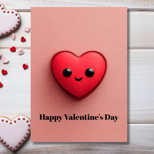 Tarjeta del Día de San Valentín del Corazón Kawaii