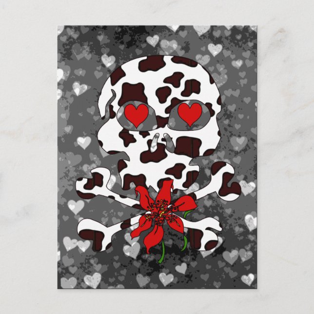Tarjeta del día de San Valentín del cráneo de la (Anverso)