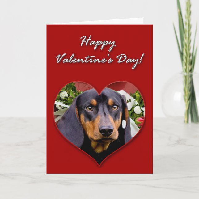 Tarjeta del día de San Valentín del Dachshund (Anverso)