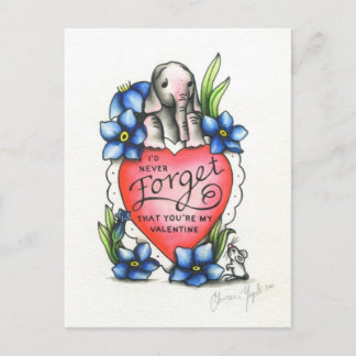 Tarjeta del día de San Valentín del elefante