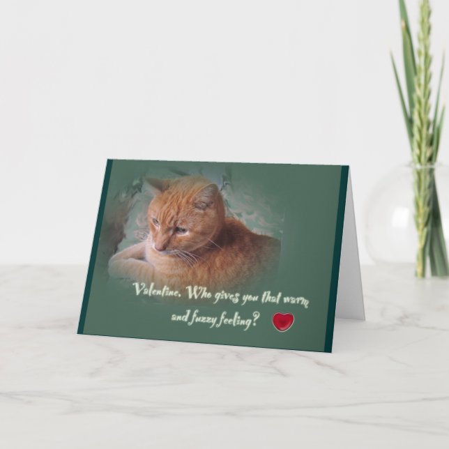 Tarjeta del día de San Valentín del gato (Anverso)