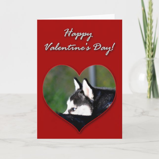 Tarjeta del día de San Valentín del husky (Anverso)