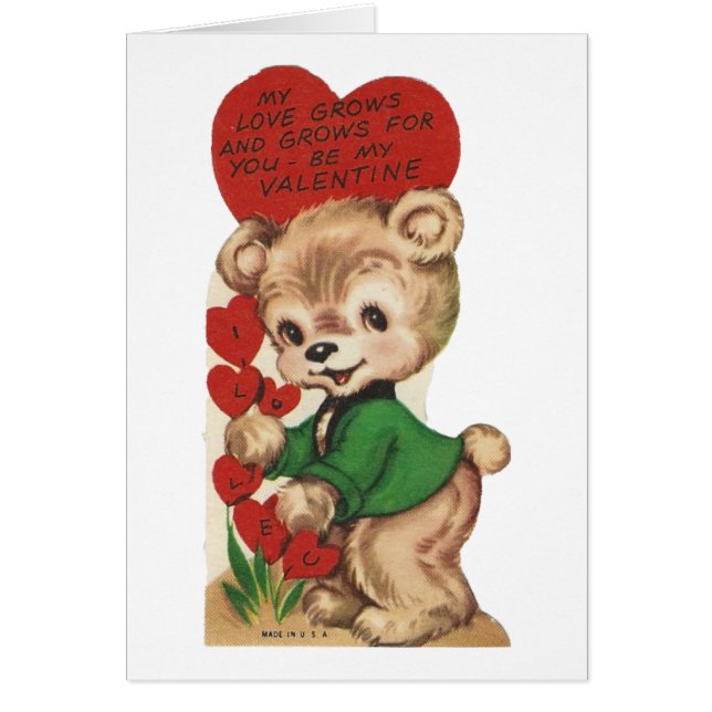 Tarjeta del día de San Valentín del oso de peluche (Frente)