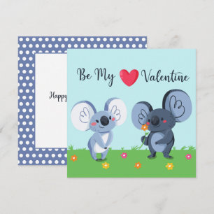 Tarjeta del Día de San Valentín del oso koala