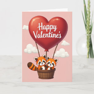 Tarjeta del Día de San Valentín del Panda Rojo Fel