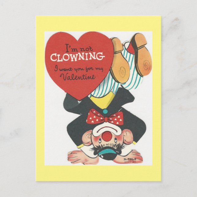 Tarjeta del día de San Valentín del payaso de (Anverso)
