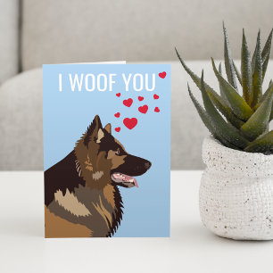Tarjeta del Día de San Valentín del Perro   Alsati