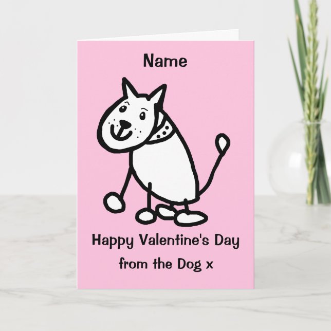 Tarjeta del Día de San Valentín del perro lindo (Anverso)