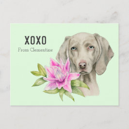 Tarjeta del día de San Valentín del perro XOXO el