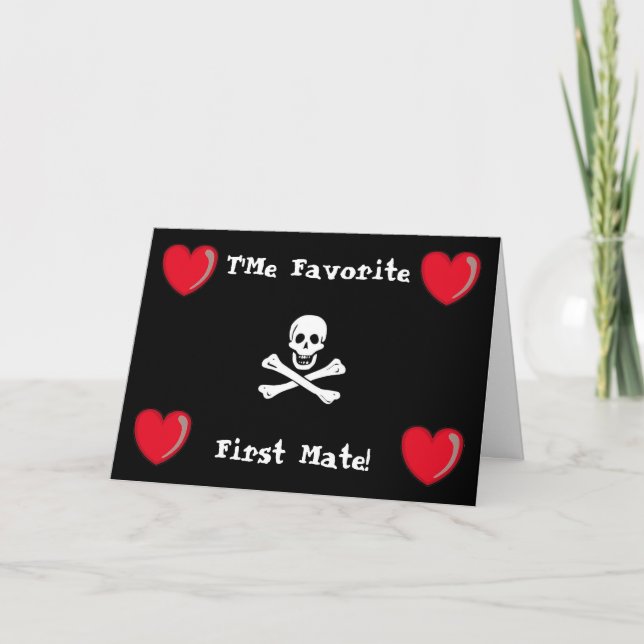 Tarjeta del día de San Valentín del pirata (Anverso)