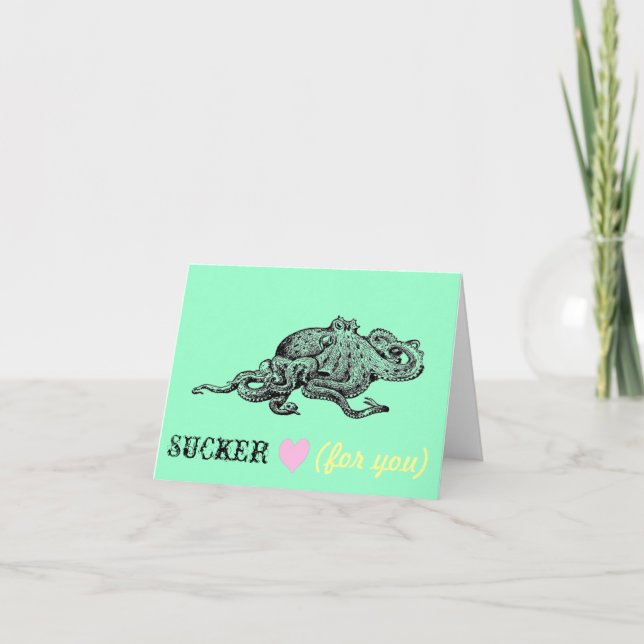 Tarjeta del día de San Valentín del pulpo (Anverso)