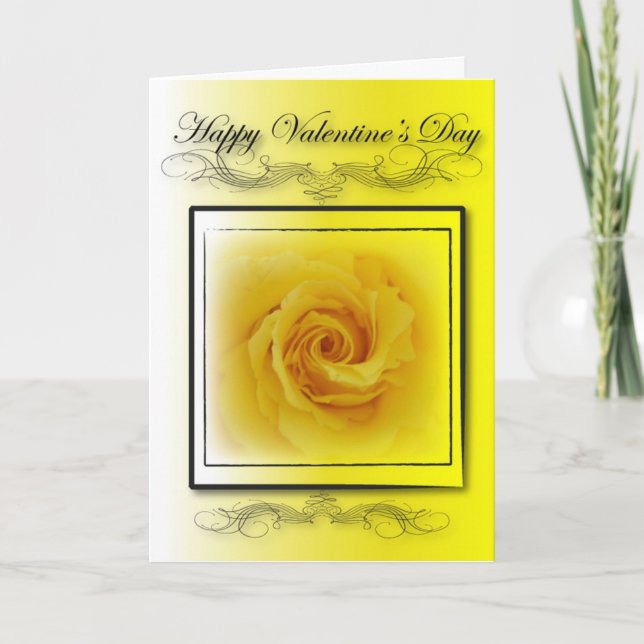 Tarjeta del día de San Valentín del rosa amarillo (Anverso)