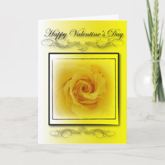 Tarjeta del día de San Valentín del rosa amarillo